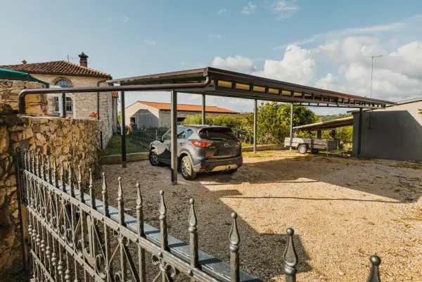 Covered parking of the house